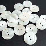 Bulk Deal 50 pcs. White River Shell 13/16" Iridescent 2-hole, 20mm, Pack of 50 #LP-149-50