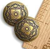 Mountain Sun Brass Concho Style Shank Back Button, 25mm /  1"  #SWC-129
