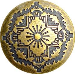 Mountain Sun Brass Concho Style Shank Back Button, 25mm /  1"  #SWC-129