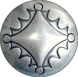 Four Directions Large Silver 1.25" Concho Style Shank Back Button #SW-46