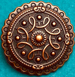 SALE, Copper/Black Celtic Mandala Button 1" Shank Back #SWC-36