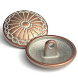 Southwest Sunflower Copper / White Metal Button 13/16" 20mm, Shank, #SWC-8