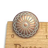 Southwest Sunflower Copper / White Metal Button 13/16" 20mm, Shank, #SWC-8