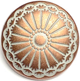 Southwest Sunflower Copper / White Metal Button 13/16" 20mm, Shank, #SWC-8