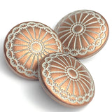 Southwest Sunflower Copper / White Metal Button 13/16" 20mm, Shank, #SWC-8