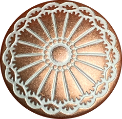 Southwest Sunflower Copper / White Metal Button 13/16" 20mm, Shank, #SWC-8