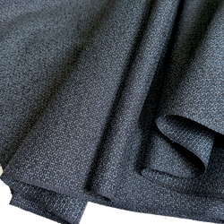 LARGE FULL BOLT of Vintage Black/Blues Thick Silk Kasuri Tsumugi, Japan, 15" Wide, 22+ yards #568