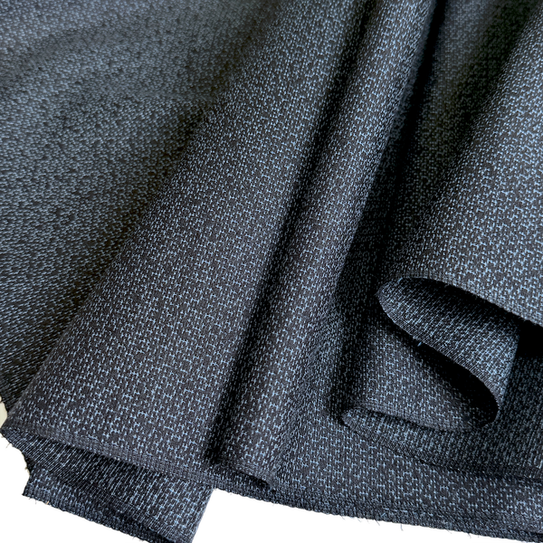 LARGE FULL BOLT of Vintage Black/Blues Thick Silk Kasuri Tsumugi, Japan, 15" Wide, 22+ yards #568