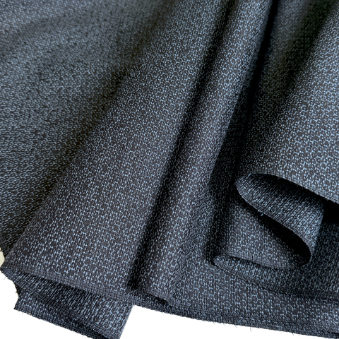 LARGE FULL BOLT of Vintage Black/Blues Thick Silk Kasuri Tsumugi, Japan, 15" Wide, 22+ yards #568