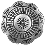 Hollyhock Flower Concho Button 1" German Nickel Silver Shank Back   #SW-65