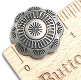 Hollyhock Flower Concho Button 1" German Nickel Silver Shank Back   #SW-65
