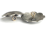 Hollyhock Flower Concho Button 1" German Nickel Silver Shank Back   #SW-65