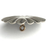 Santa Fe Daisy 1.25" Scallop-Edge Button Silver Color Shank Back #SW-232