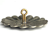 Santa Fe Daisy 1.25" Scallop-Edge Button Silver Color Shank Back #SW-232