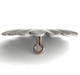 Santa Fe Daisy 1.25" Scallop-Edge Button Silver Color Shank Back #SW-232