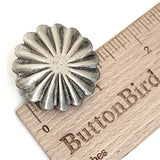Santa Fe Daisy 1.25" Scallop-Edge Button Silver Color Shank Back #SW-232
