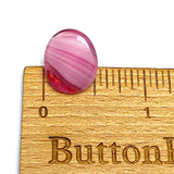 Pink Streaks Peppermint Glass Buttons, Oval Shape, No Two Alike, 1/2"-9/16" x 5/8" Self Shank #SK-995