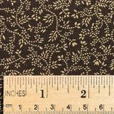 Brown/Khaki Tiny Floral Print Vintage Kimono Silk Crepe from Japan By the Yard   #845