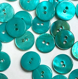 Teal/Bright Turquoise Shell 7/16", Pack of 30 Buttons, 11.5mm, #LP-133