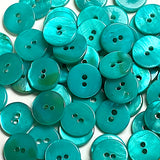 Teal/Bright Turquoise Shell 7/16", Pack of 30 Buttons, 11.5mm, #LP-133