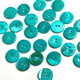Teal/Bright Turquoise Shell 7/16", Pack of 30 Buttons, 11.5mm, #LP-133