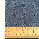Blue Waves Tiny Edo Komon Print Vintage Kimono Chirimen Silk Crepe from Japan By the Yard   #846