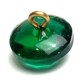 OUTLET ITEM: Emerald Green 3/8" Vintage Faceted Glass Buttons, PACK OF THREE # GL375