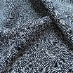 Blue Waves Tiny Edo Komon Print Vintage Kimono Chirimen Silk Crepe from Japan By the Yard   #846