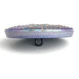 Periwinkle/Teal Sacred Flower Handpainted Czech Lacy Glass 1-1/4", Susan Clarke #SC-512