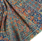 Ornate Florals Vintage Kimono Chirimen Intense Hand-Painted Crepe Silk from Japan By the Yard   #848