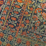 Ornate Florals Vintage Kimono Chirimen Intense Hand-Painted Crepe Silk from Japan By the Yard   #848