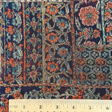 Ornate Florals Vintage Kimono Chirimen Intense Hand-Painted Crepe Silk from Japan By the Yard   #848