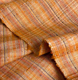 Butternut Rainbow Slubby-Textured Handwoven Tsumugi Kimono Silk from Japan By the Yard, #530
