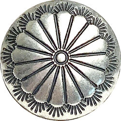 STERLING Small Southwest Sunflower Button 1/2" Shank Back, #SW-405