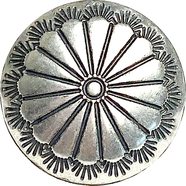 Re-Stocked, Southwest Sunflower Button, Nickel Silver w. Shank Back, 5/8",  #SW-228