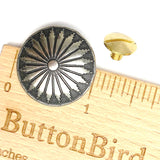 Re-Stocked, Mesa Sunflower 1" Screw-Back Nickel Silver Southwest Concho #SW-229