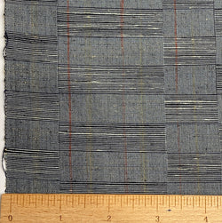 Gray Grid-Tweed-Like Geometry Masterpiece Kimono Yarn Dyed Silk from Japan By the Yard, #531