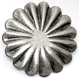 Santa Fe Daisy 1.25" Scallop-Edge Button Silver Color Shank Back #SW-232