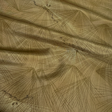 Olive-Brown Pine Needles, Seeds and Sap Print, Vintage Kimono Silk from Japan By the Yard   #851