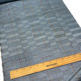 Gray Grid-Tweed-Like Geometry Masterpiece Kimono Silk from Japan By the Yard, #531