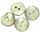 Pastel Greenish Mother of Pearl Agoya Low-Shine Shell 5/8" 2-hole Button, 15mm Pack of 8  #SK-1215-8