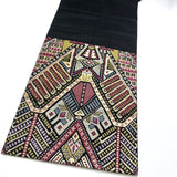Maroon, Black, and Gold Obi, Heavy Thick Silk and Metallic from Japan #532