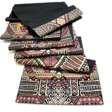 Maroon, Black, and Gold Obi, Heavy Thick Silk and Metallic from Japan #532