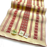 WHOLE BOLT OF OBI SILK, Gold Mums with Cranberry, Stiff Ornate Heavy Thick Silk from Japan, 5 Yards #533