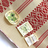 WHOLE BOLT OF OBI SILK, Gold Mums with Cranberry, Stiff Ornate Heavy Thick Silk from Japan, 5 Yards #533