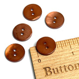 Brown River Shell 5/8" 2-Hole Button, Slightly Coppery, Pack of 8  #SK-1769-BR
