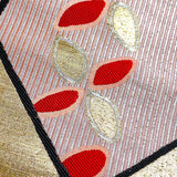 WHOLE BOLT OF OBI SILK, Silver Hexagons, Flowers with Peach, Stiff Ornate Heavy Thick Silk from Japan, 5 Yards #534