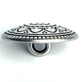 Re-Stocked, Silver Ten Hearts Metal Button 13/16"  Shank Back  #SWC-2
