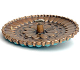 Re-Stocked, Extra Large, Forty-One Turquoise Flower Antique Copper Concho 3" Screw Back  #SWH-137