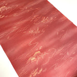 Dusty Red / Brick Red Landscape, Vintage Kimono Silk Crepe from Japan, Bokashi? By the Yard #536